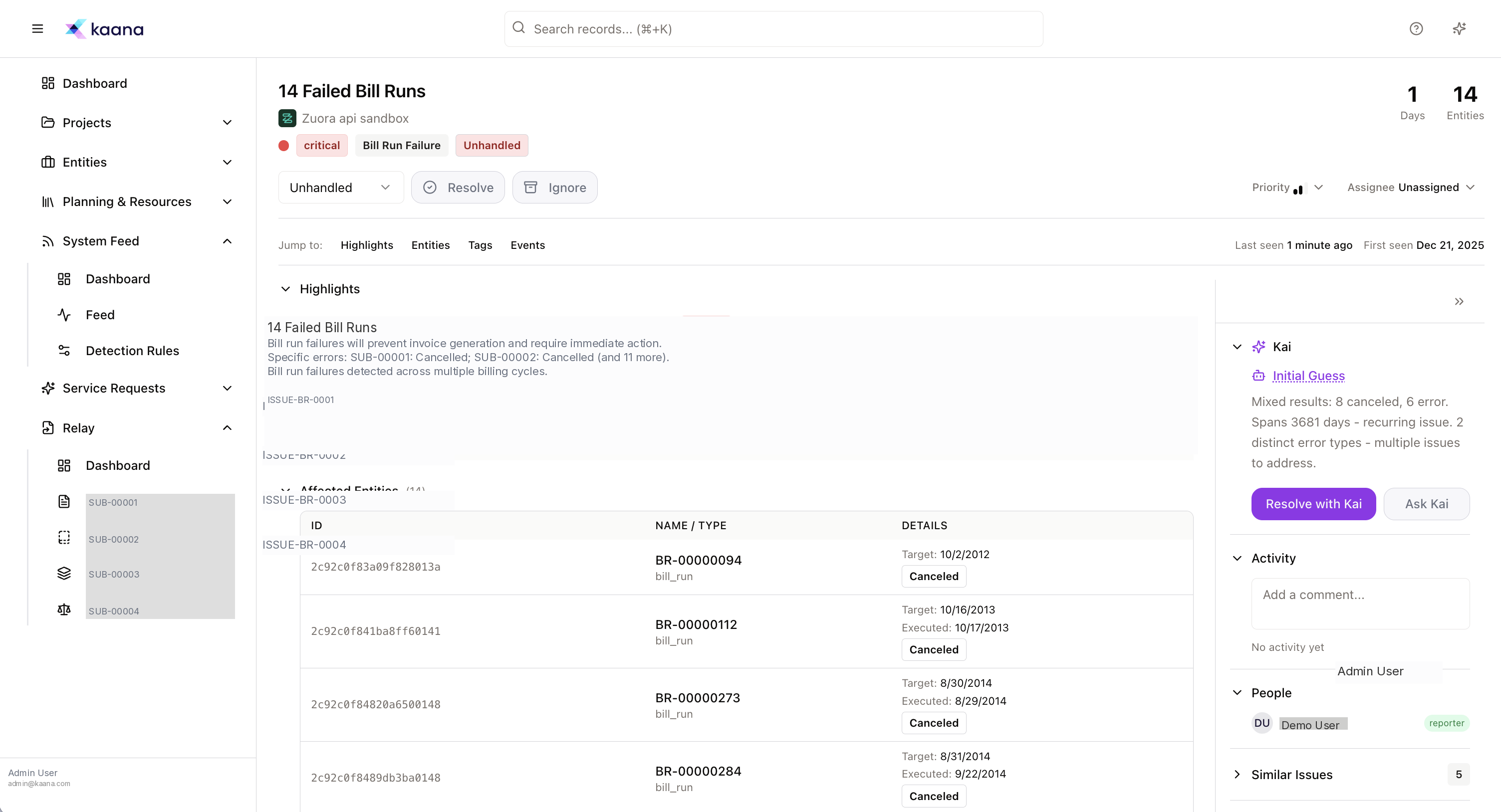 Billing Run Failure Prevention & Resolution
